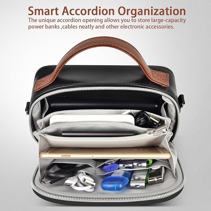 Electronic Organizer with Shoulder Strap, Premium Mixed-Fabric Accordion Tech - Image 6