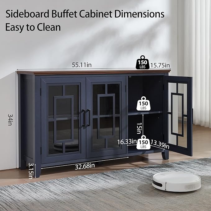 Joaxswe Large Sideboard Buffet Cabinet - Image 2