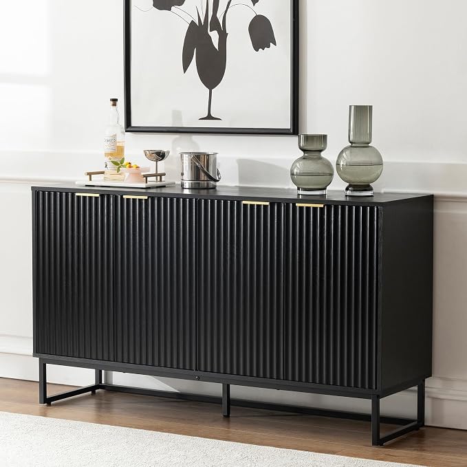 Fluted Storage Cabinet with 4 Doors - Image 4