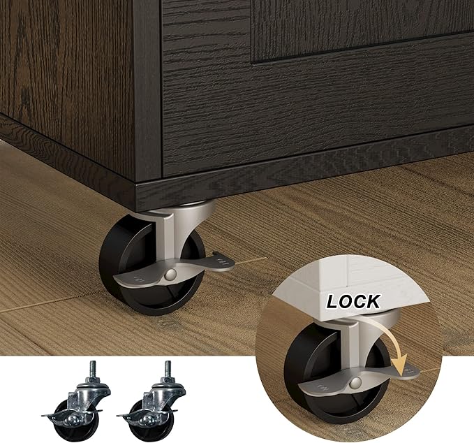 IRONCK Kitchen Island with Storage, Rolling Kitchen Island on Wheels with Drop - Image 7