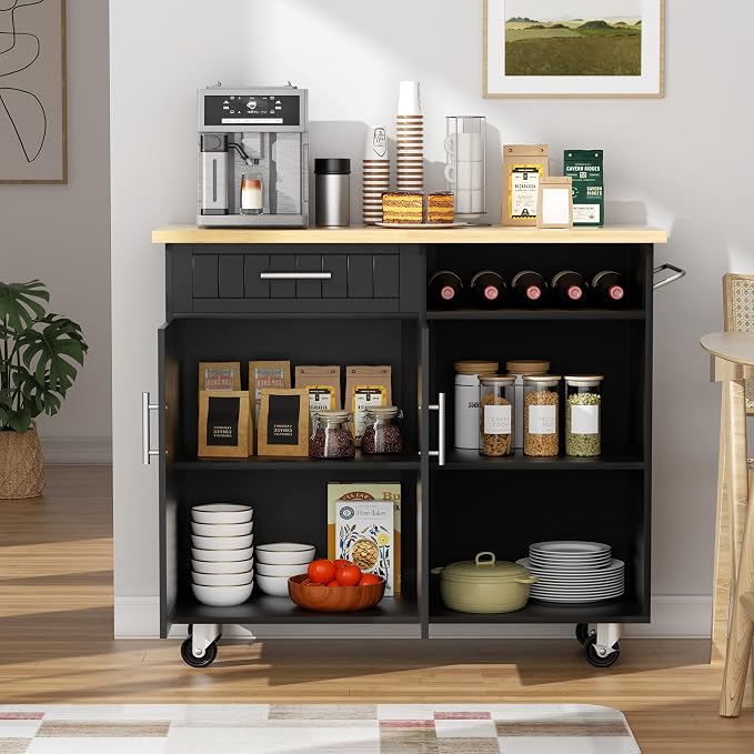 JY QAQA 42" Kitchen Island on Wheels - Image 7