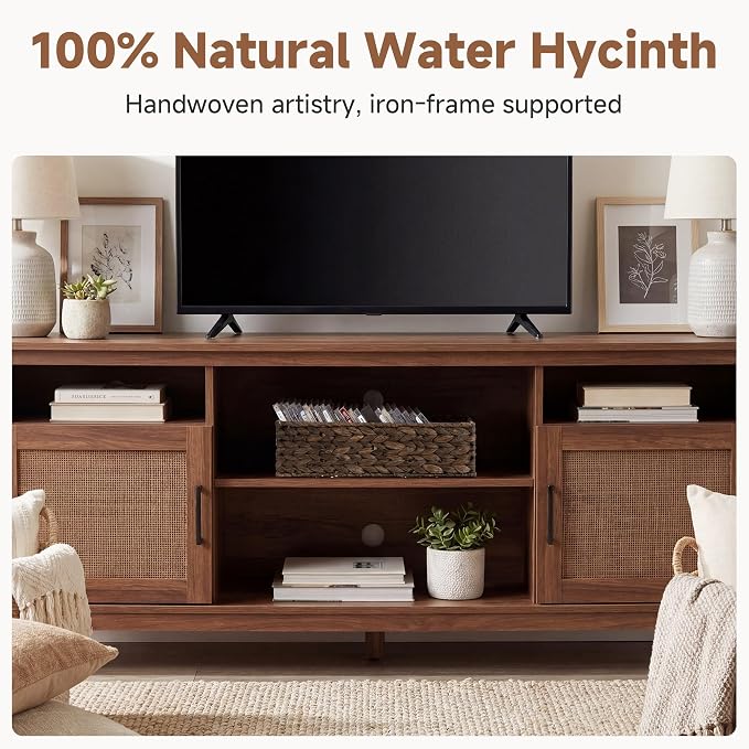 StorageWorks Brown Water Hyacinth Bathroom Basket Organizer and Storage - Image 3