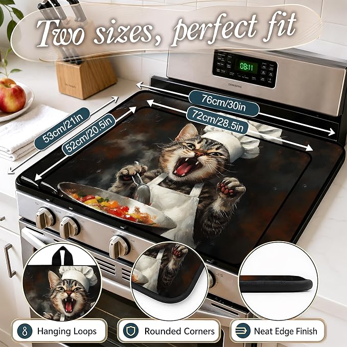 Multi-Design Stove Top Cover for Glass/Electric Stoves, 3-in-1 Counter - Image 2
