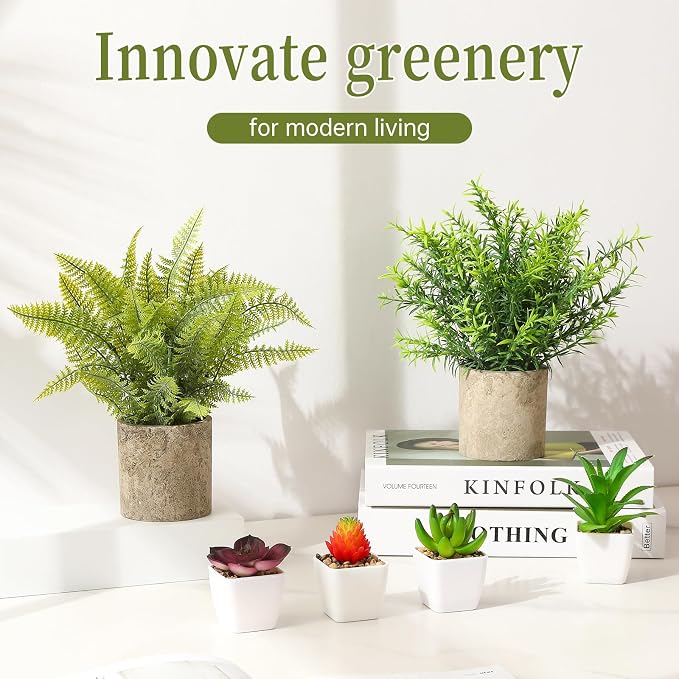 Veryhome 6Pcs Small Fake Plants - Image 3