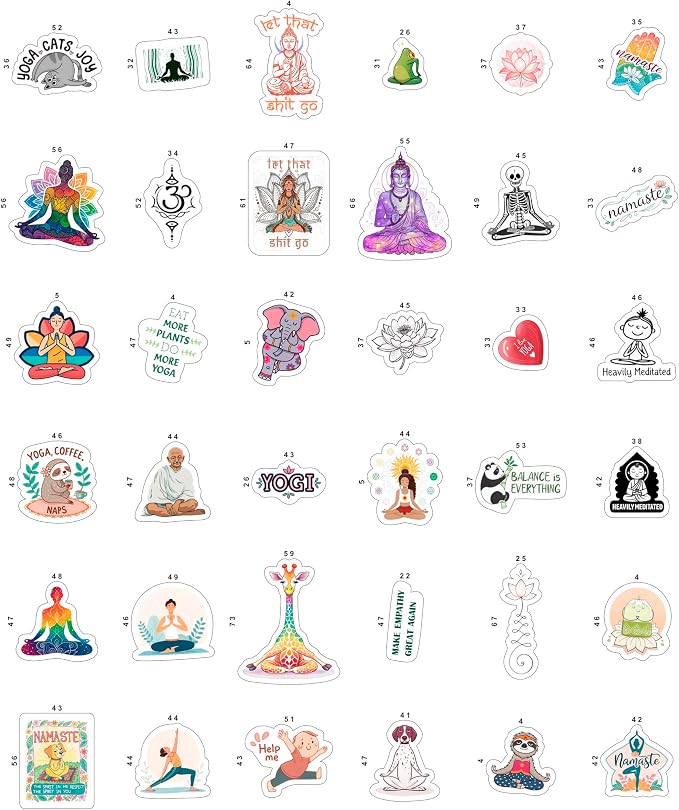 100Pcs Yoga Stickers for Planner, Water Bottle - Image 3