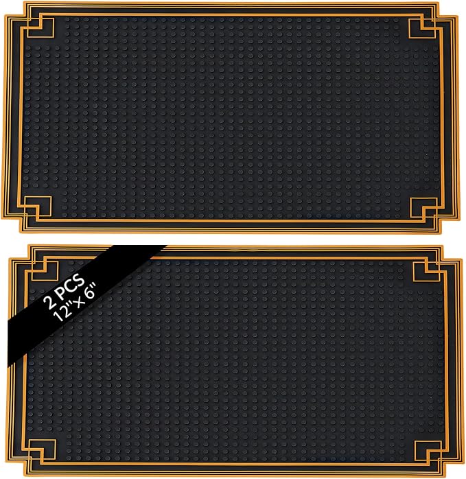 Drydiet 2 Pcs 12 x 6 Inch Bar Mat Non Slip Rubber Mat by Drydiet