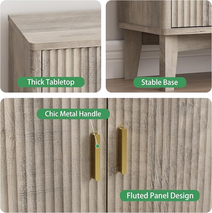 Xixini Fluted Sideboard Buffet Cabinet - Image 6