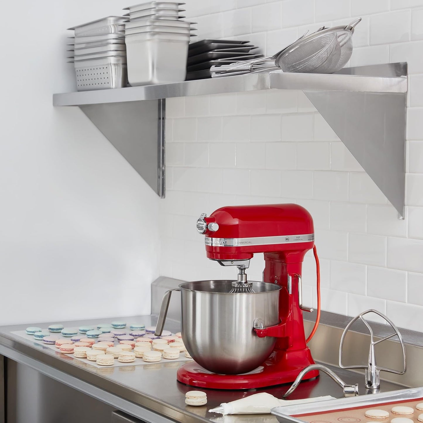KitchenAid KSM8990ER 8-Quart Commercial Countertop Mixer, 10-Speed, Gear-Driven, Empire Red