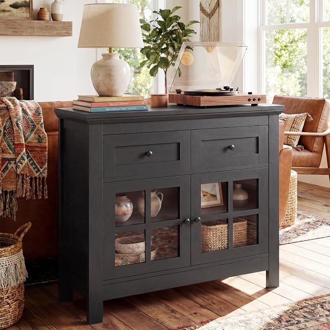 108" Buffet Cabinet Sideboard, Large Coffee Bar Cabinet - Image 6