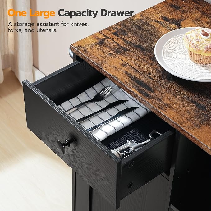 HOOBRO Kitchen Island, Storage Cabinet - Image 8
