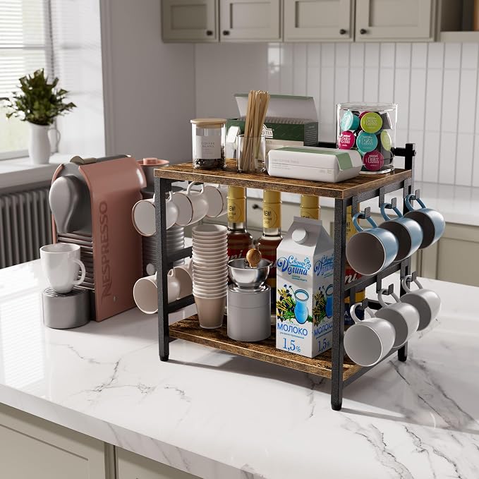 Aquzee Large Coffee Bar Counter Top Shelf - Image 4