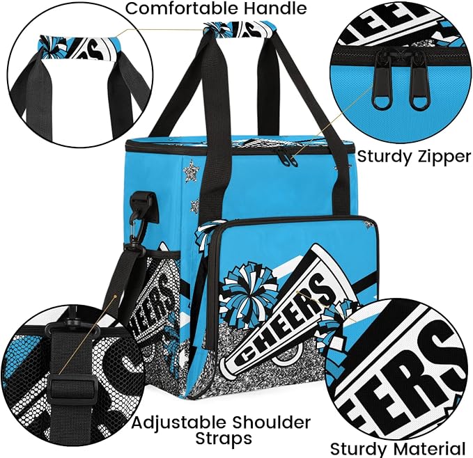 Cheer Themed Coffee Maker Carring Bag, Large Insulated Storage Organizer Case - Image 6