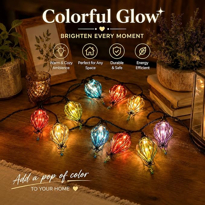Vigdur Multicolor Flower String Lights, Decorative String Lights Plug in - Image 3