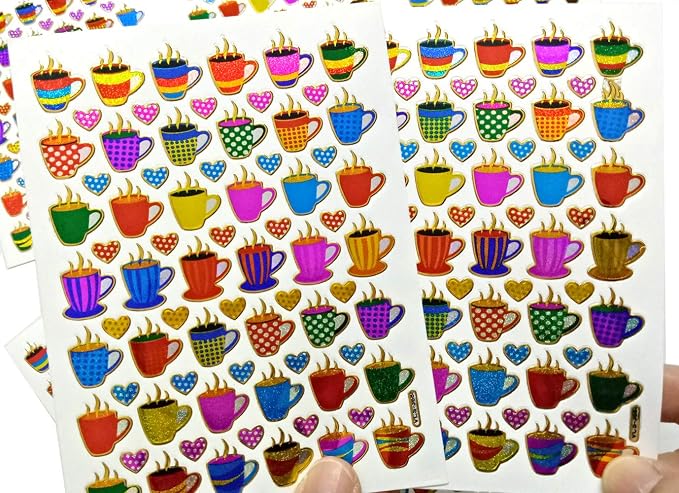 Coffee Tea Cup Waterproof Self-Adhesive Metallic Foil Decorative Scrapbook - Image 6