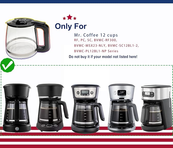 12 Cup Coffee Pot replacement Compatible Mr. Coffee replacement pot, Fit RF - Image 2