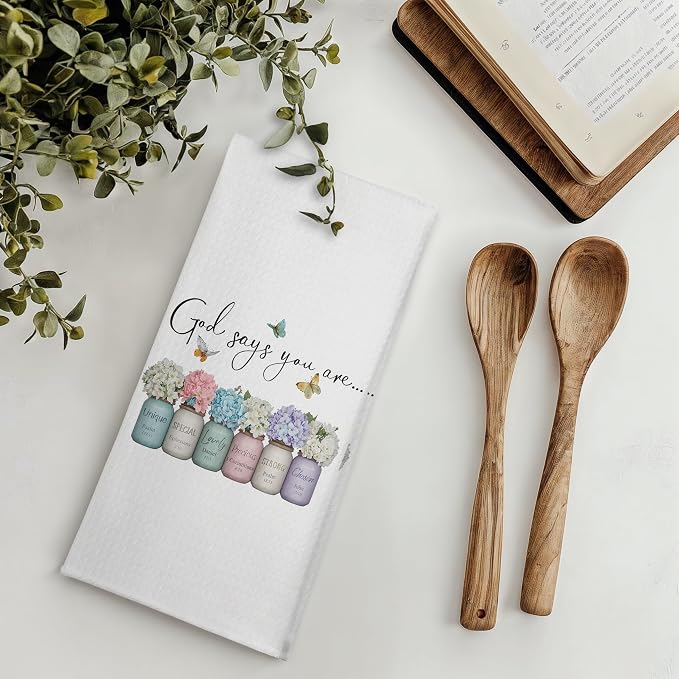 Christian God says you are Christian Kitchen Bathroom Decor Towels 16x24 - Image 2