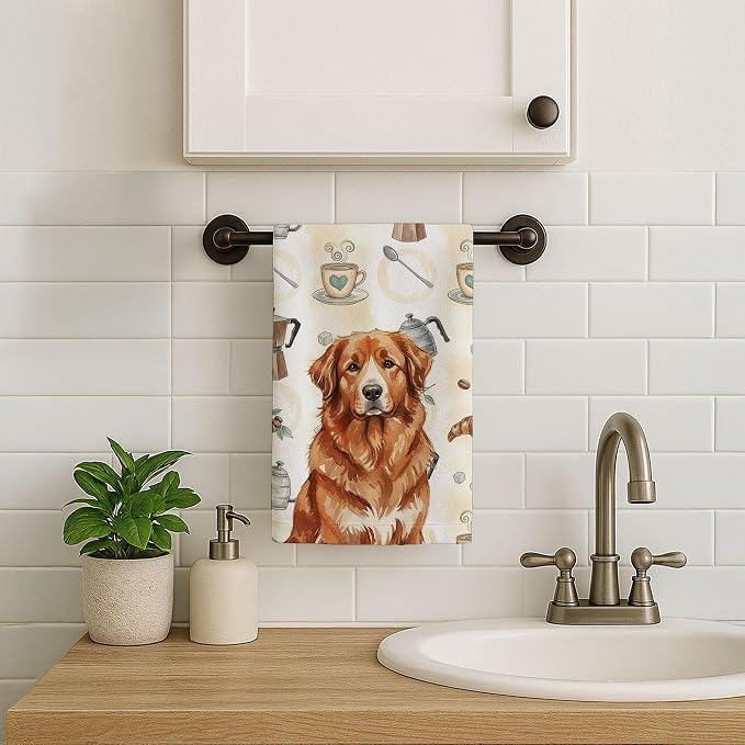 Caroline's Treasures Reddish Brown Great Pyrenees Coffee Bar Kitchen Towel - Image 7