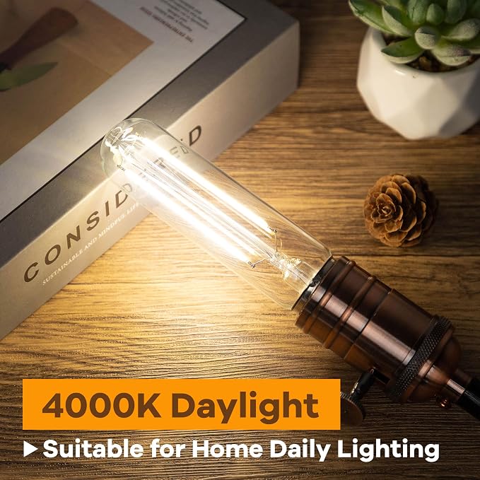 T10 LED Light Bulbs, E26 Tubular Light Bulbs 40Watt 4000K Neutral White - Image 3