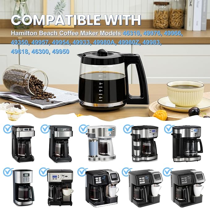 12-Cup Glass Replacement Carafe Compatible - Image 2