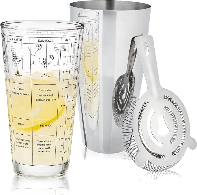 True 3-Piece Barware Set for Mixed Drinks and Cold Brew Cocktails, Includes by True