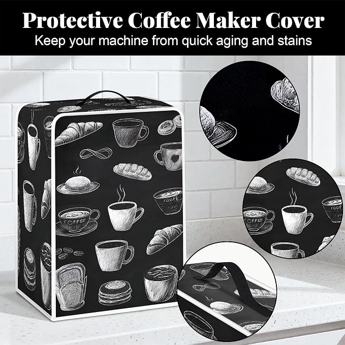 BVBOX Coffee Maker Cover, Durable Dustproof Lightweight Polyester Cotton Blend - Image 7