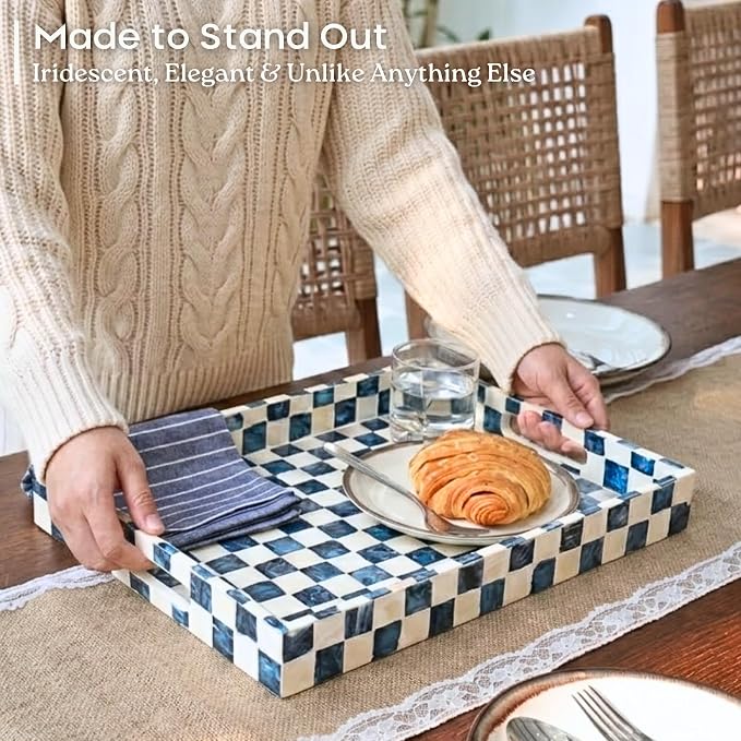 CHI AN HOME 15.8" x 11.8" Decorative Rectangular Tray - Image 5