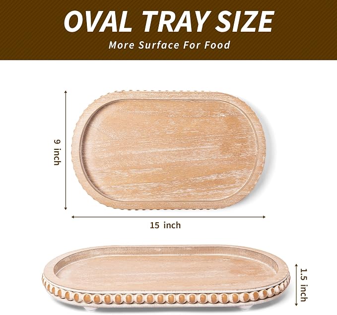 HPC Decor 15in Oval Tray for Home Decor - Image 4