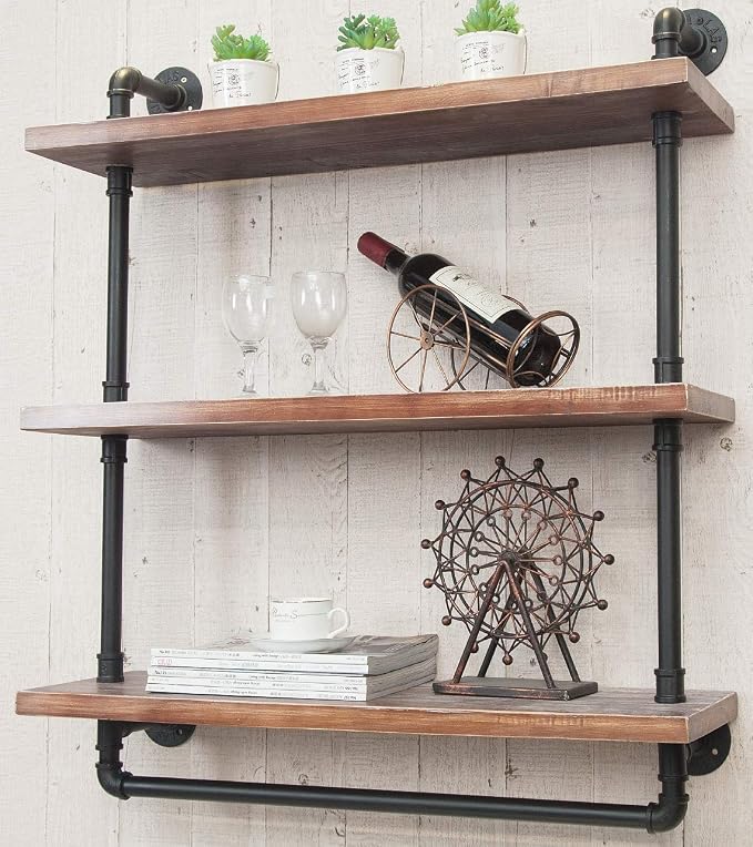 Industrial Wall Mounted Iron Floating Pipe - Image 6