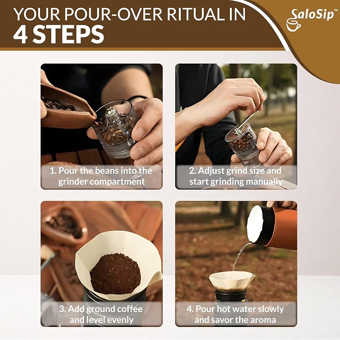 4-in-1 Portable Manual Pour Over Coffee Maker - Image 3
