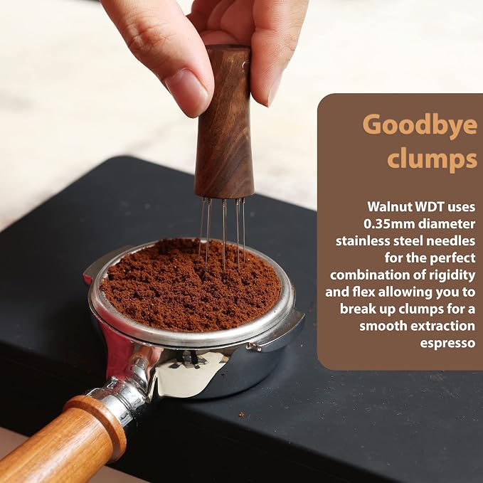 Handmade American Walnut WDT Tool V2.0 Built-in Magnet, Espresso Distribution - Image 5