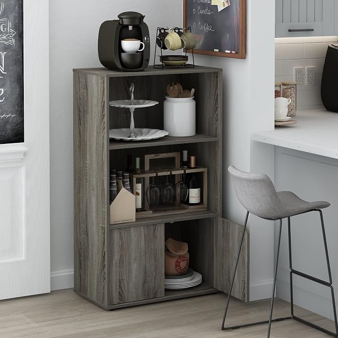 Furinno Jaya Pantry Organizers, 3-Tier Kitchen Cabinet, Coffee Bar, Kitchen by Furinno-FitsYourSpaceFitsYourBudget