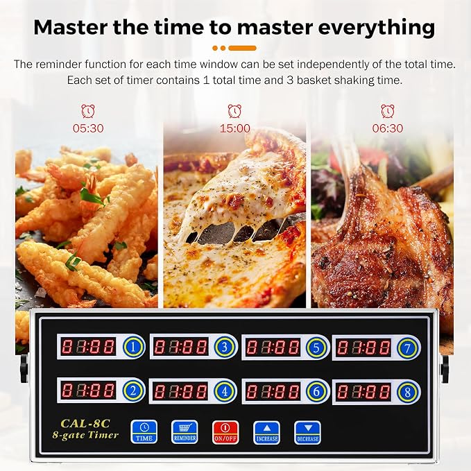 BEAMNOVA 8-Channel Digital Kitchen Timer, Commercial Timer - Image 3
