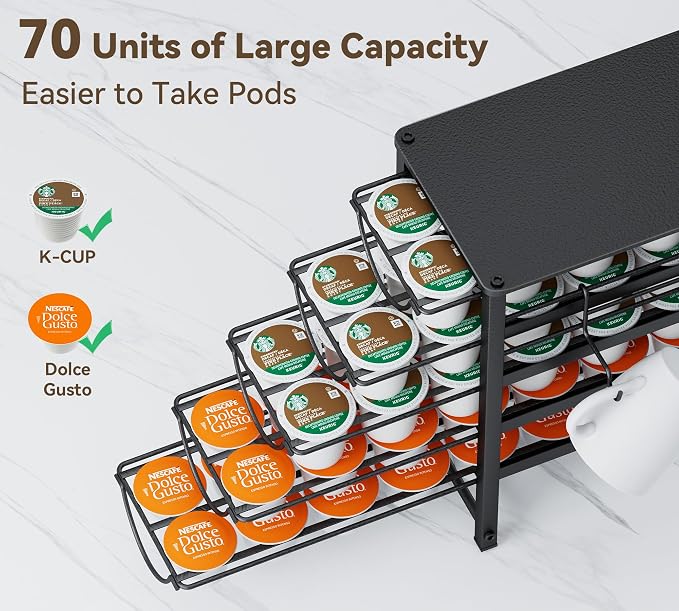HFHOME Coffee Pod Holder For Counter, Pod Holder for K-cups, 5-tier Metal - Image 5