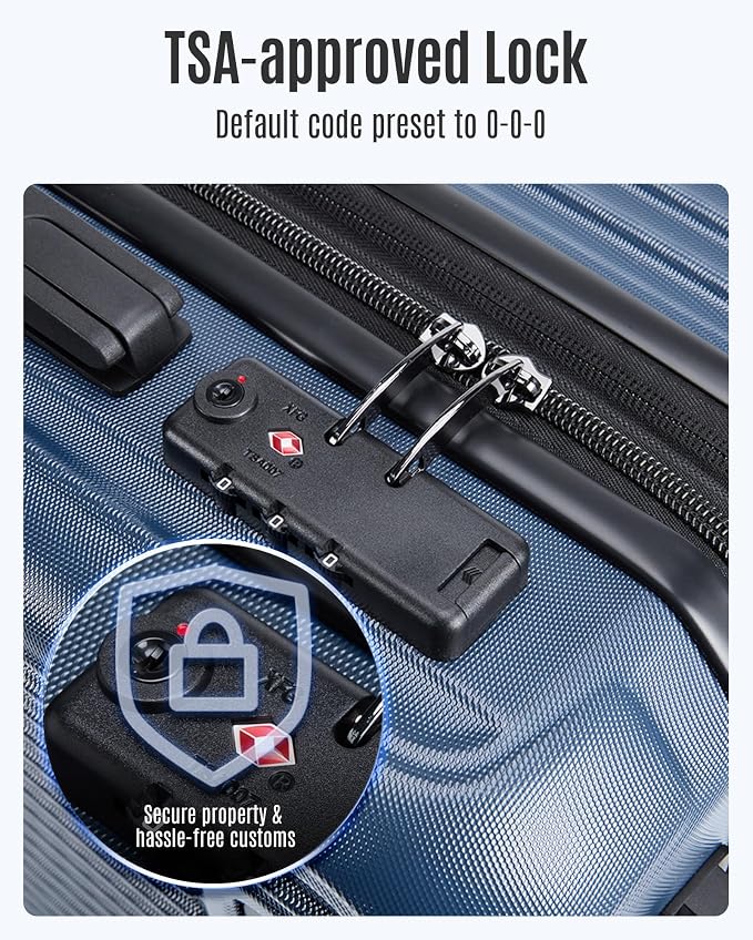 LIGHT FLIGHT 3-Piece Luggage Sets, Expandable Carry On Luggage 22x14x9 Airline - Image 7
