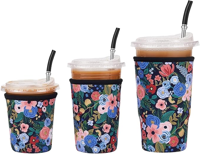 3 Pack Iced Coffee Sleeve Reusable by Cavllson