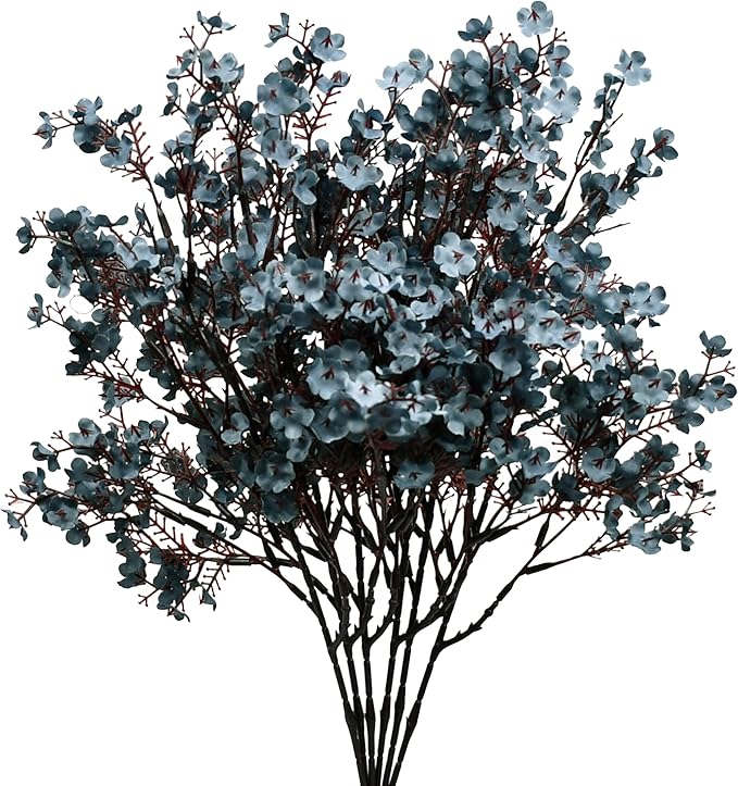Mandy's 6 Bundles Artificial Dusty Blue Baby’s Breath Flowers | 18.5 Inch Silk by Mandys