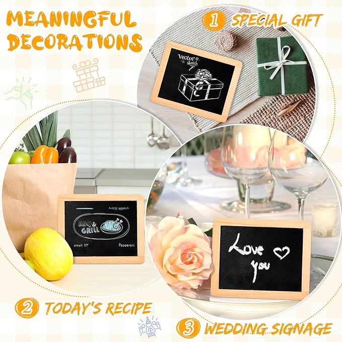 Chinco 12 Pcs Small Slate Chalkboard Mini Chalk Board - Image 4