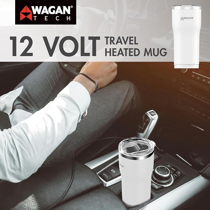 Wagan EL6102 12V Travel Car Heated Mug Portable 16oz Stainless Steel Anti-Spill - Image 7