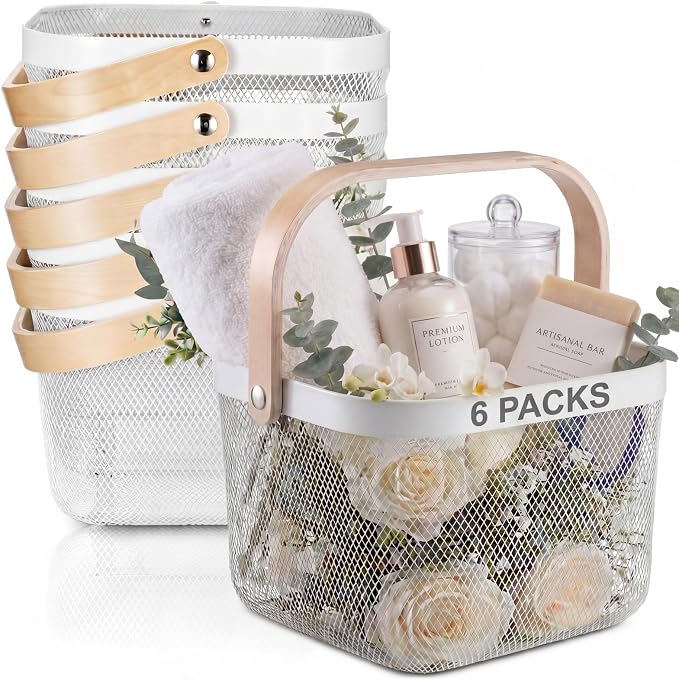 Roshtia White Metal Wire Storage Basket by Roshtia