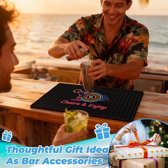 Neon Tiki Black Bar Mat 18 x 12 Inch - Image 7