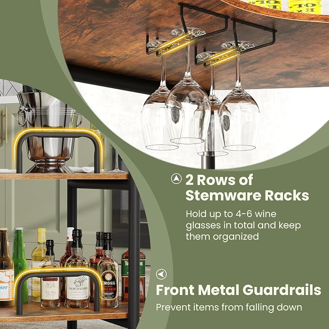 HOMGX Home Bar Table, Wine Bar Cabinet - Image 6