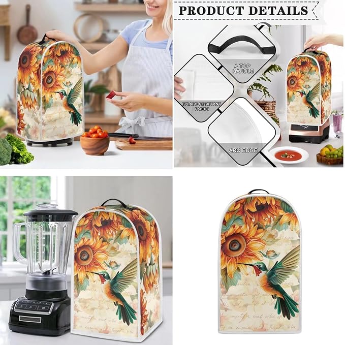 doginthehole 2 Slice Toaster Cover Kitchen Blender Cover Vintage Sunflowers - Image 3