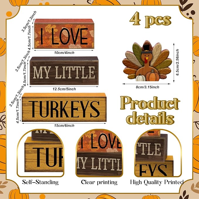 Lineshading 4 Pcs Fall Table Decorations - Image 6