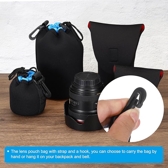 PATIKIL Camera Lens Bag, 3.5" IDx7.1 H Drawstring Lens Pouch - Image 5