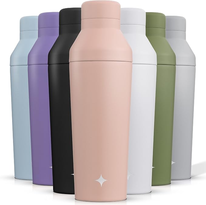 JoyJolt Triple Insulated Cocktail/Protein Shaker Bottle. 20oz Shaker Cup by JoyJolt