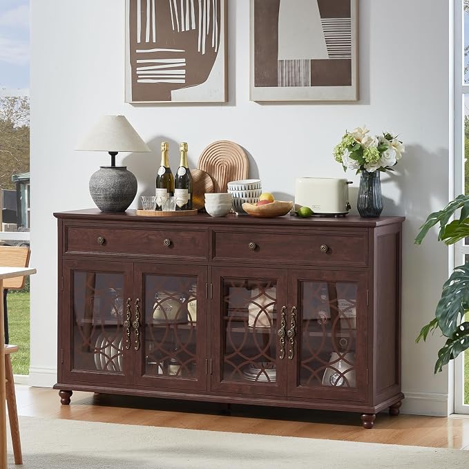 Joaxswe Large Sideboard Buffet Cabinet Set of 2 - Image 5