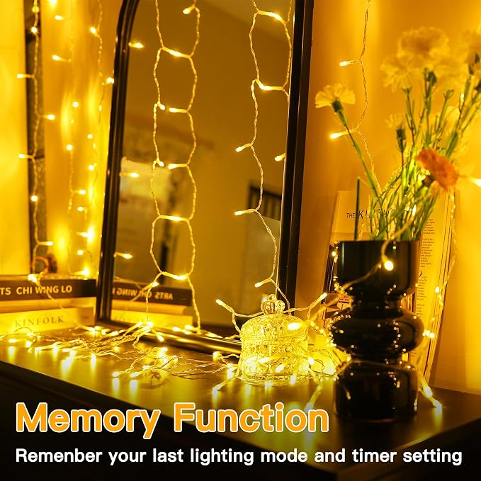 Ollny Curtain Lights 6.6x6.6ft, 200 LED String Lights - Image 9