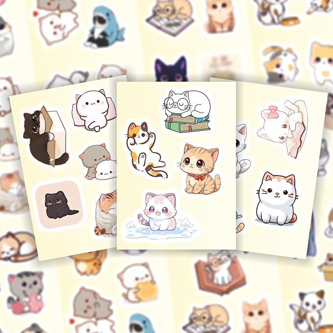 100Pcs Cute Cat Stickers Kawaii - Image 7