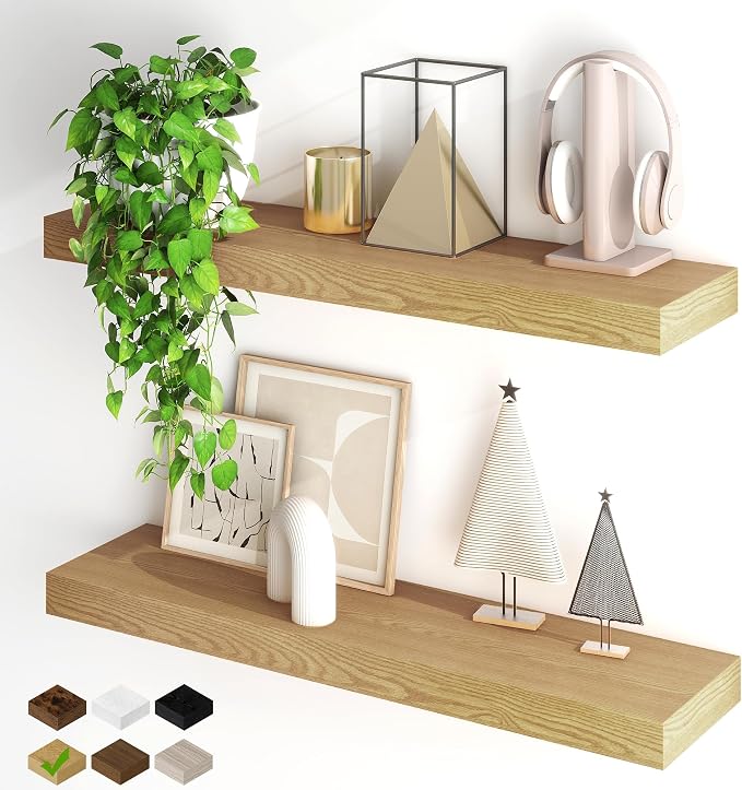 Fun Memories Floating Shelves for Wall, 32Inch Floating Shelves Set of 2 by FunMemories