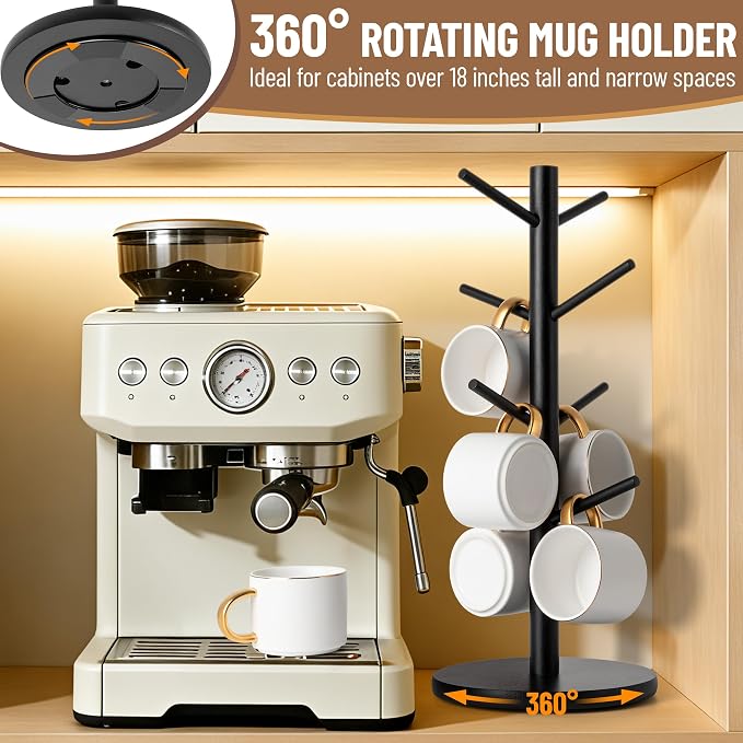 MyLifeUNIT Mug Holder Tree, 360° Rotated Coffee Cup Holder - Image 2